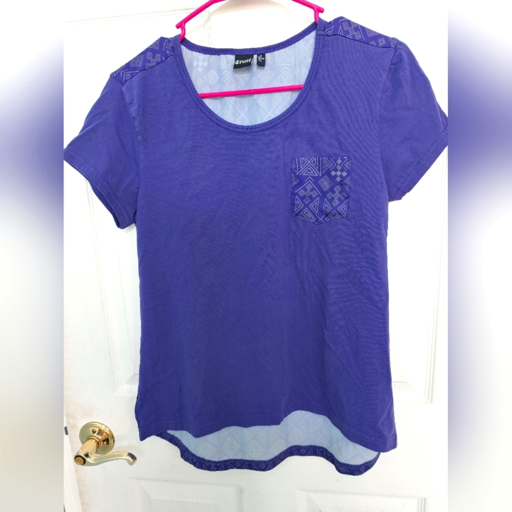 CRUEL Purple Western Aztec Tee Women's Size Small